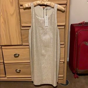 Alice + Olivia, Light Gold Shimmer Racerback Dress